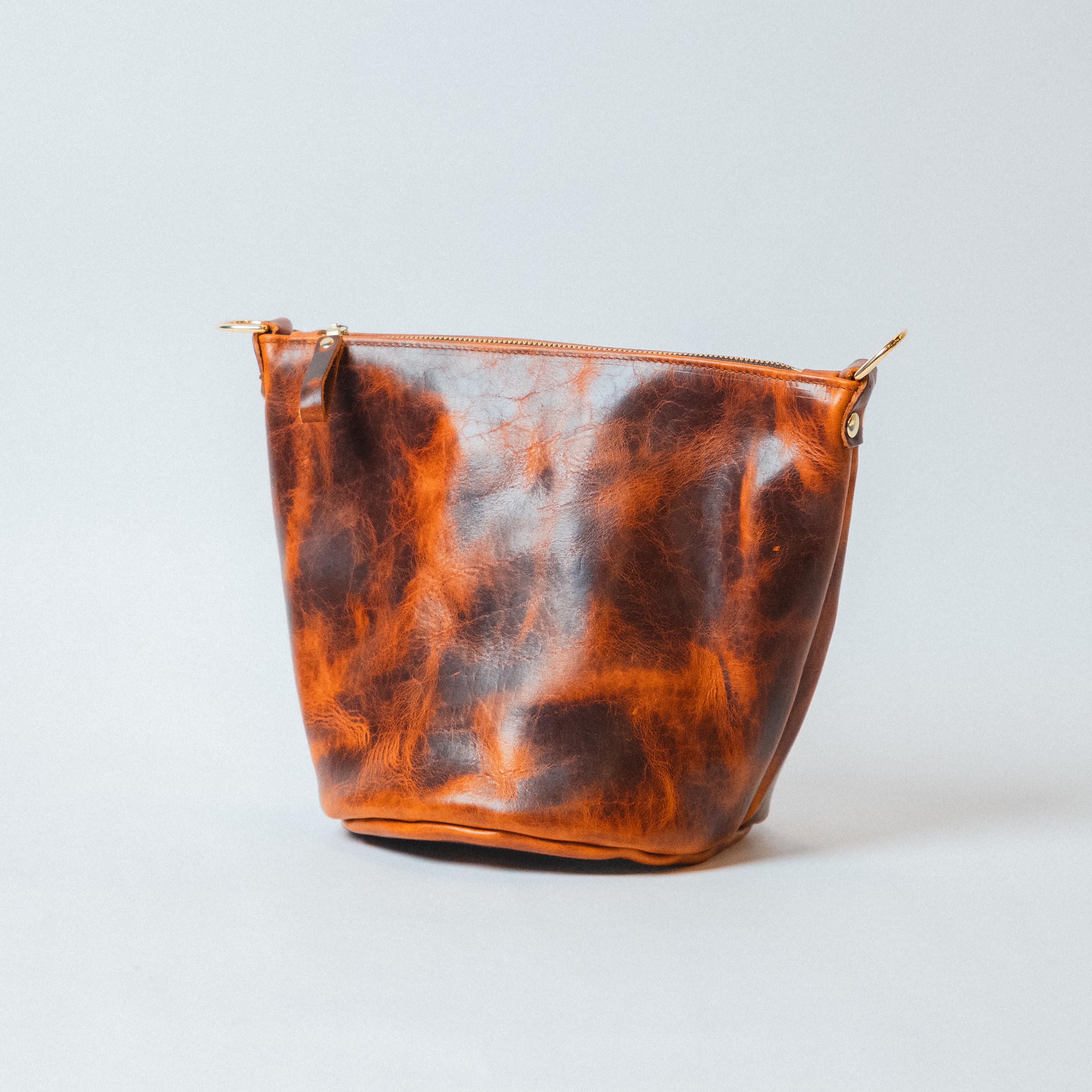 Rustic Bison Mini Zip-Top Bucket Bag