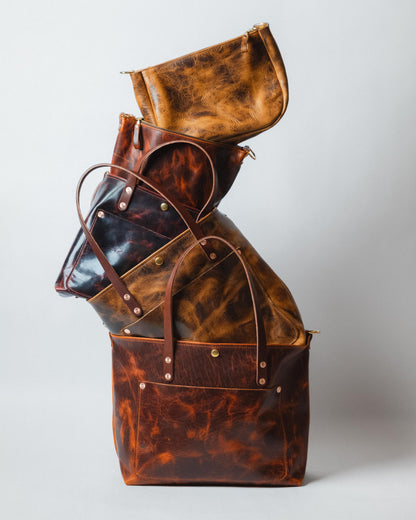 Rustic Bison East West Crossbody Travel Tote