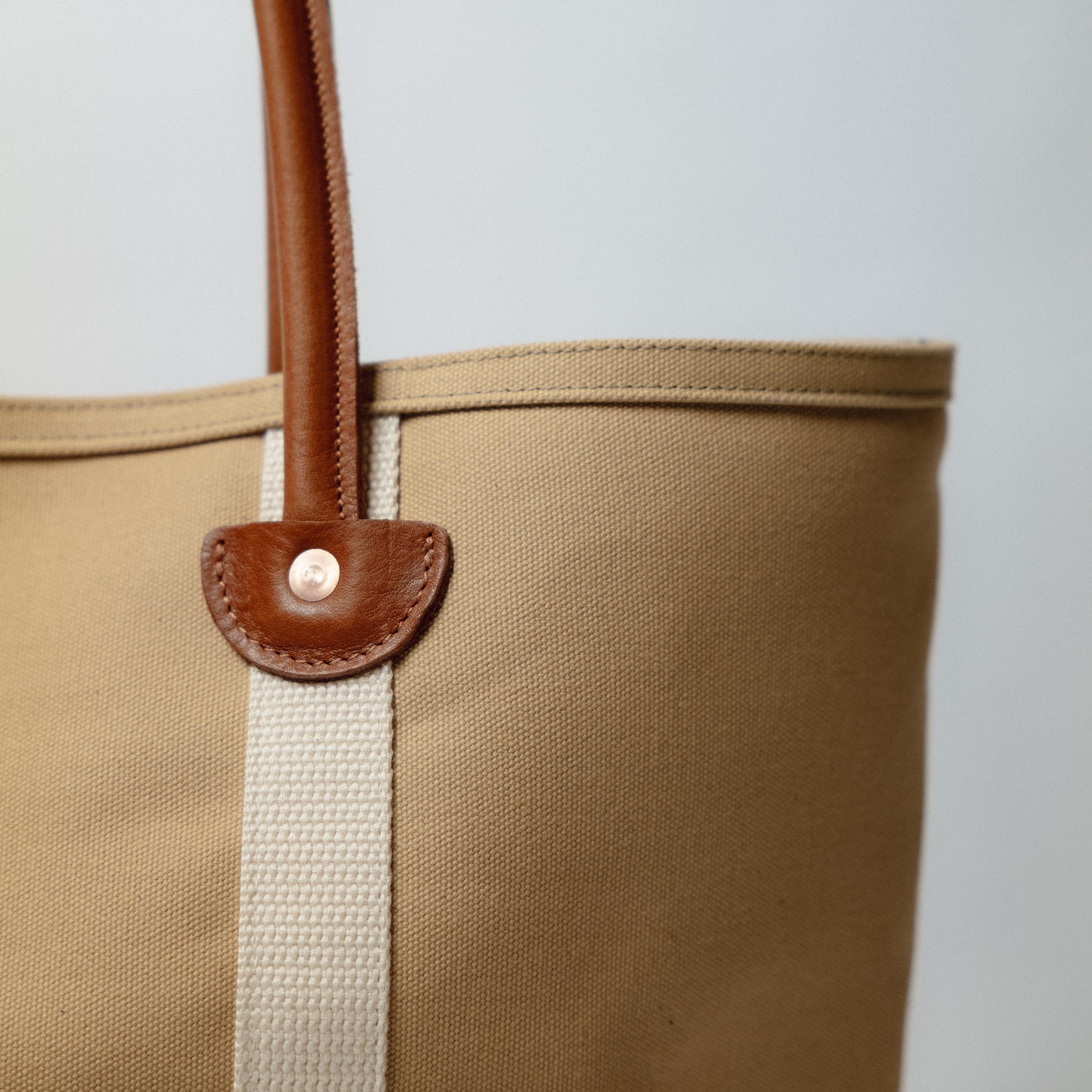 Field Tan Canvas &amp; Leather Panel Tote