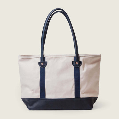 Natural Canvas &amp; Leather Panel Tote
