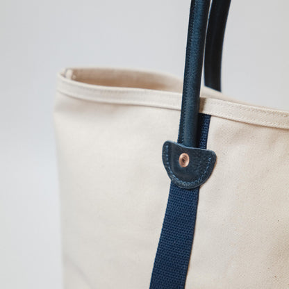 Natural Canvas &amp; Leather Panel Tote
