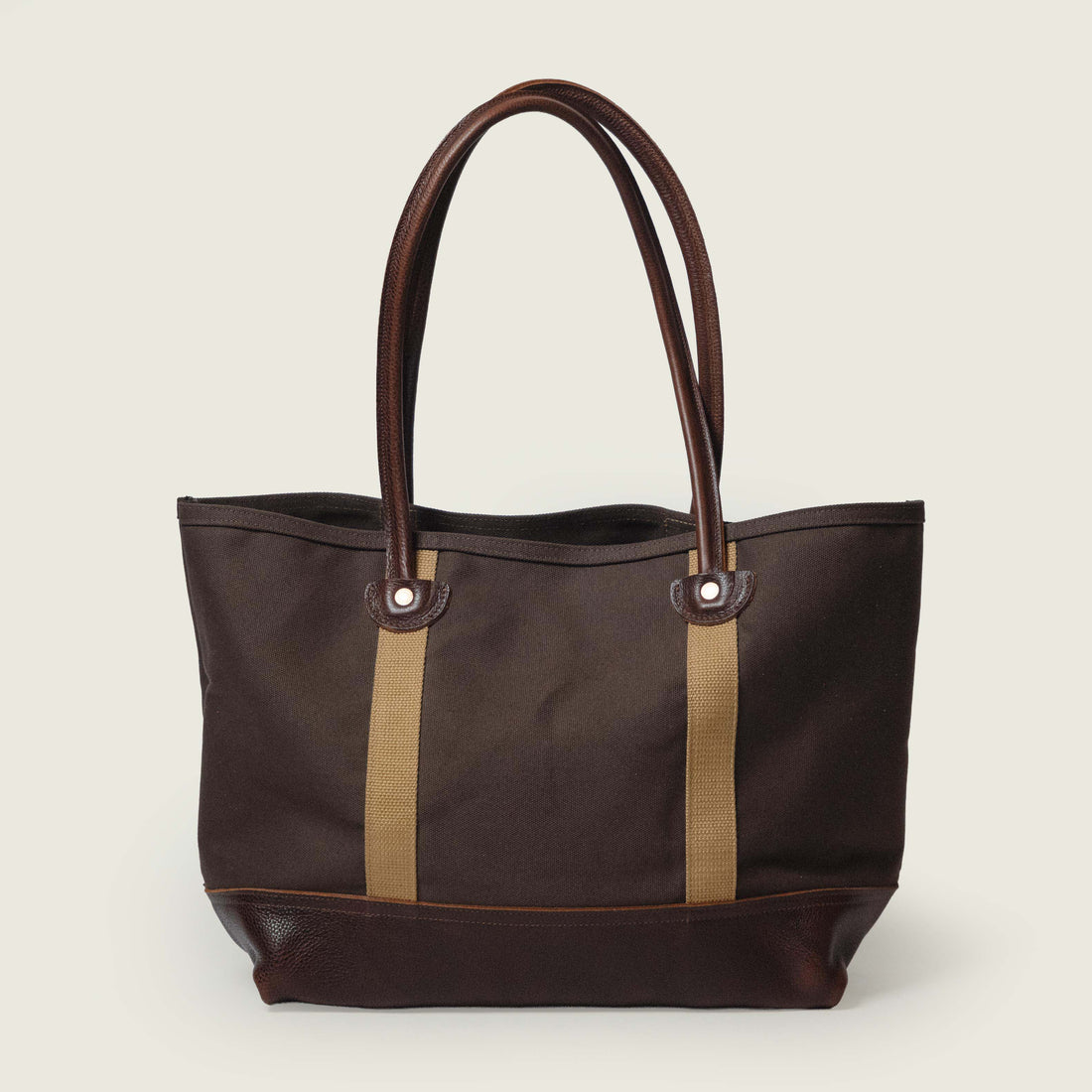 Brown Canvas &amp; Leather Panel Tote