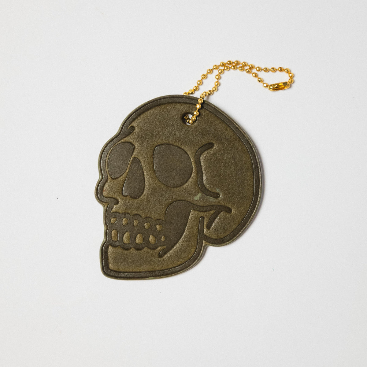 Leather Skull Tag