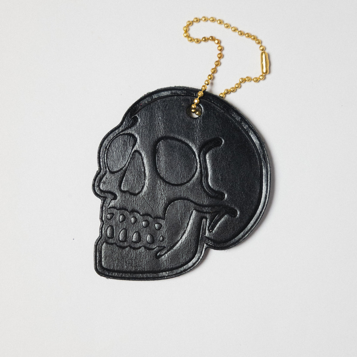 Leather Skull Tag