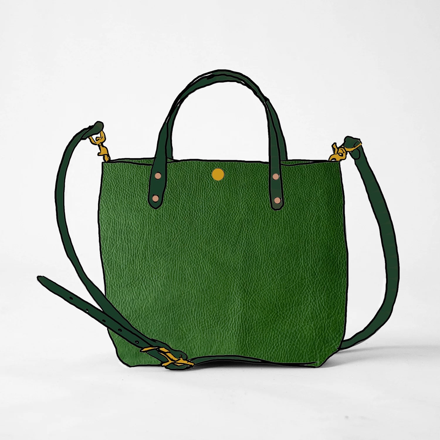 Leather Tote Bag: Leaf Cypress Mini Tote | leather bags by KMM & Co.