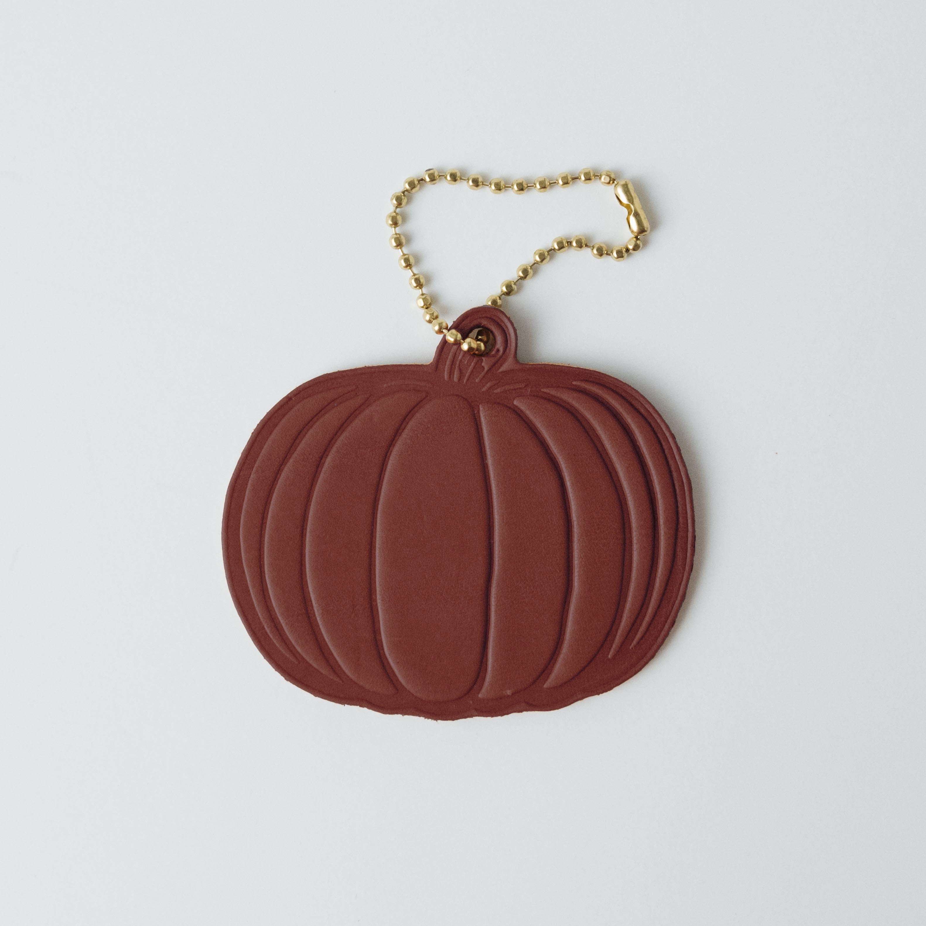 Leather Pumpkin Tag- personalized luggage tags - custom luggage tags - KMM &amp; Co.