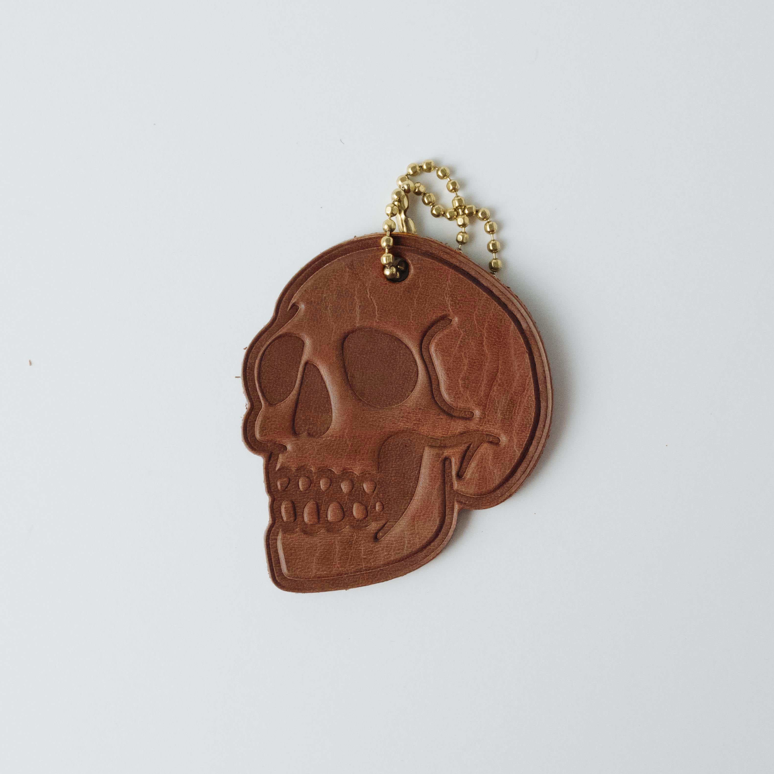 Leather Skull Tag- personalized luggage tags - custom luggage tags - KMM &amp; Co.