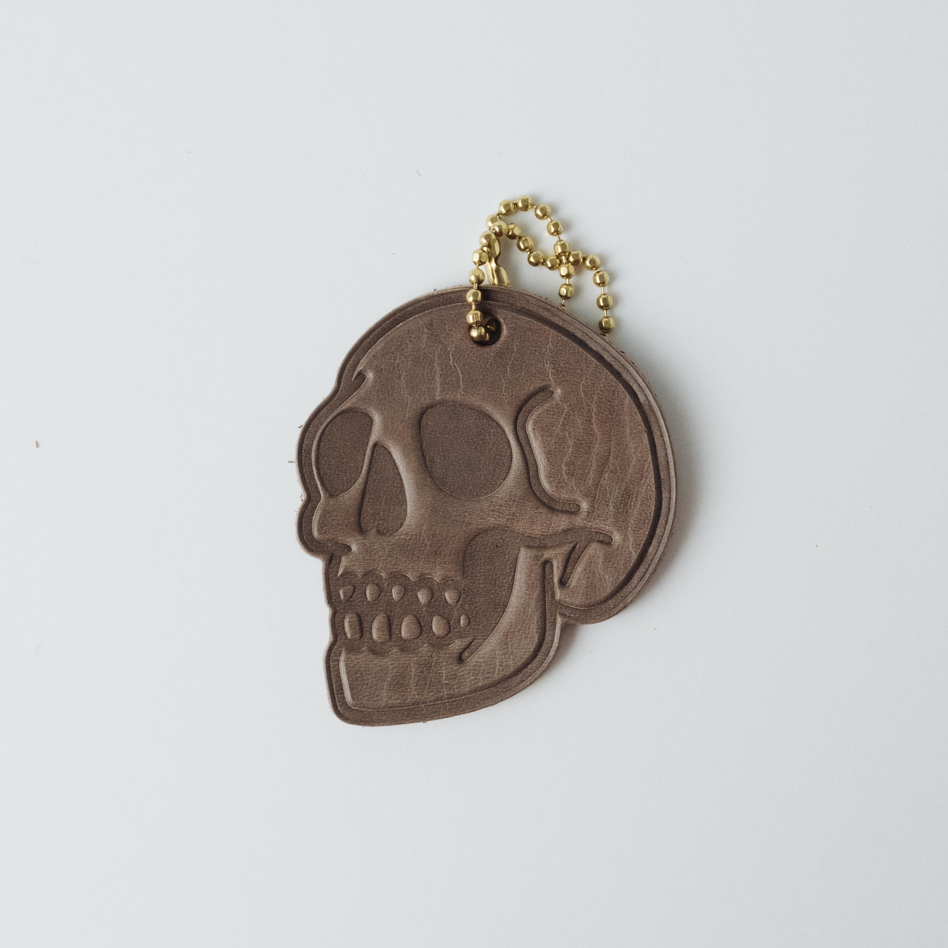 Leather Skull Tag- personalized luggage tags - custom luggage tags - KMM &amp; Co.