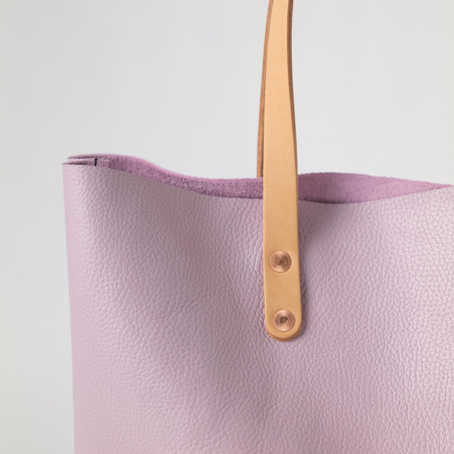 Lilac Italian Pebbled East West Tote