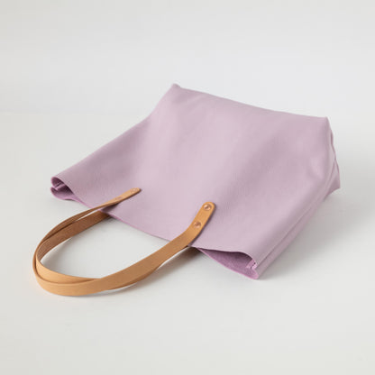 Lilac Italian Pebbled East West Tote