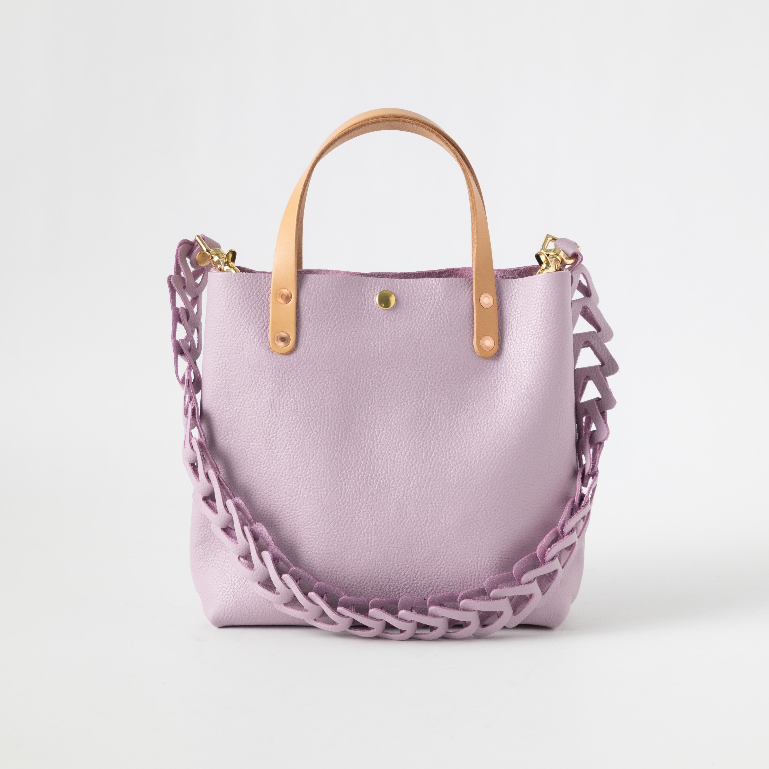 Lilac Italian Pebbled Mini Tote