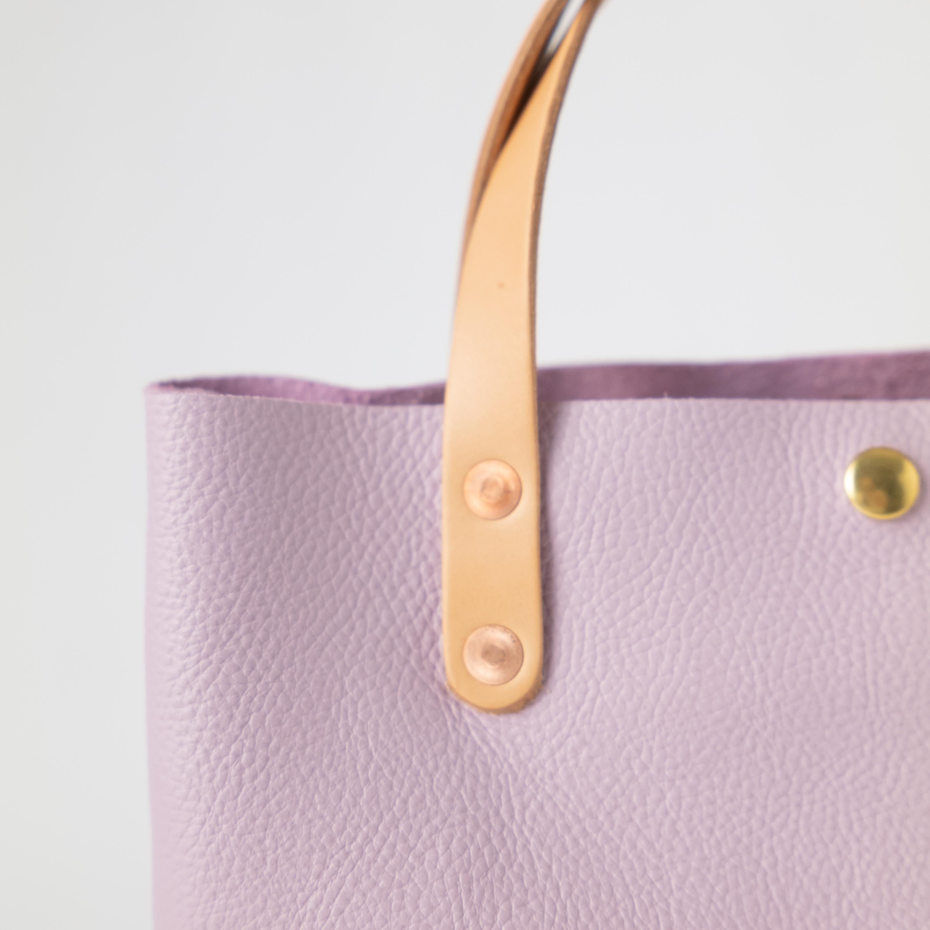 Lilac Italian Pebbled Mini Tote