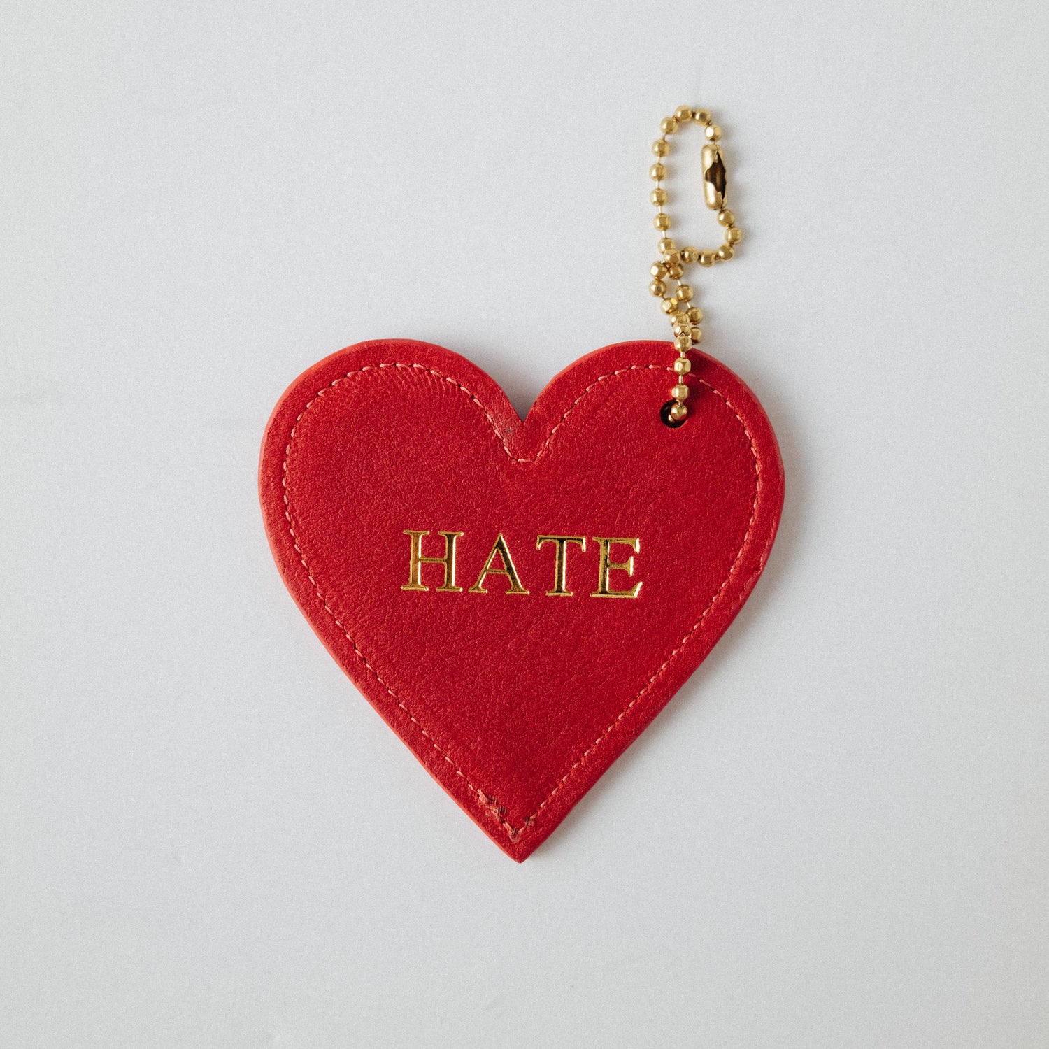 Love/Hate Leather Heart Tag- personalized luggage tags - custom luggage tags - KMM &amp; Co.
