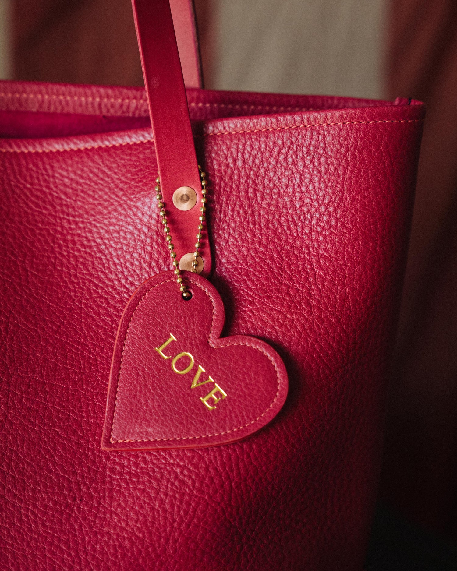 Love/Hate Leather Heart Tag- personalized luggage tags - custom luggage tags - KMM &amp; Co.