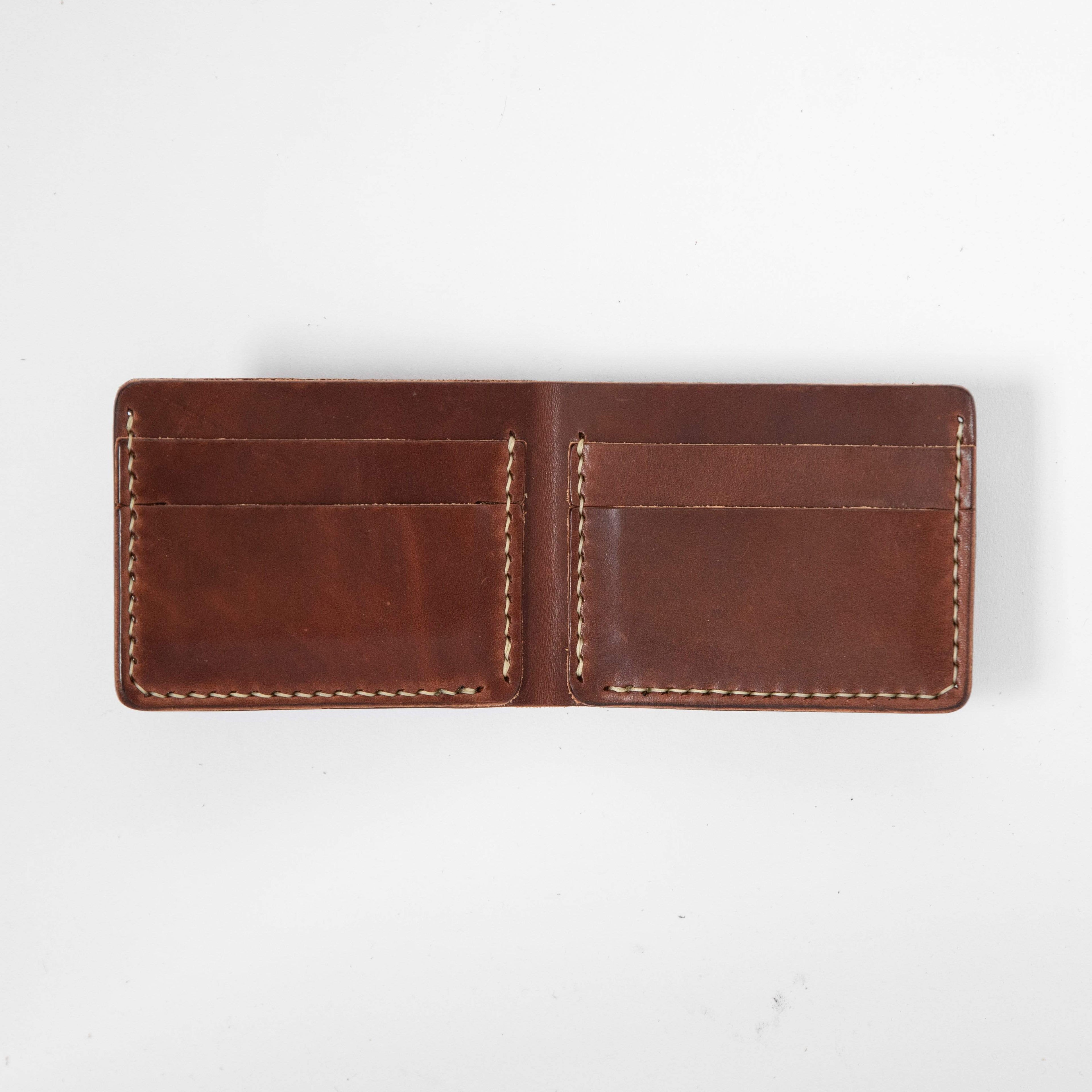 Medium Brown Billfold- leather billfold wallet - mens leather bifold wallet - KMM &amp; Co.