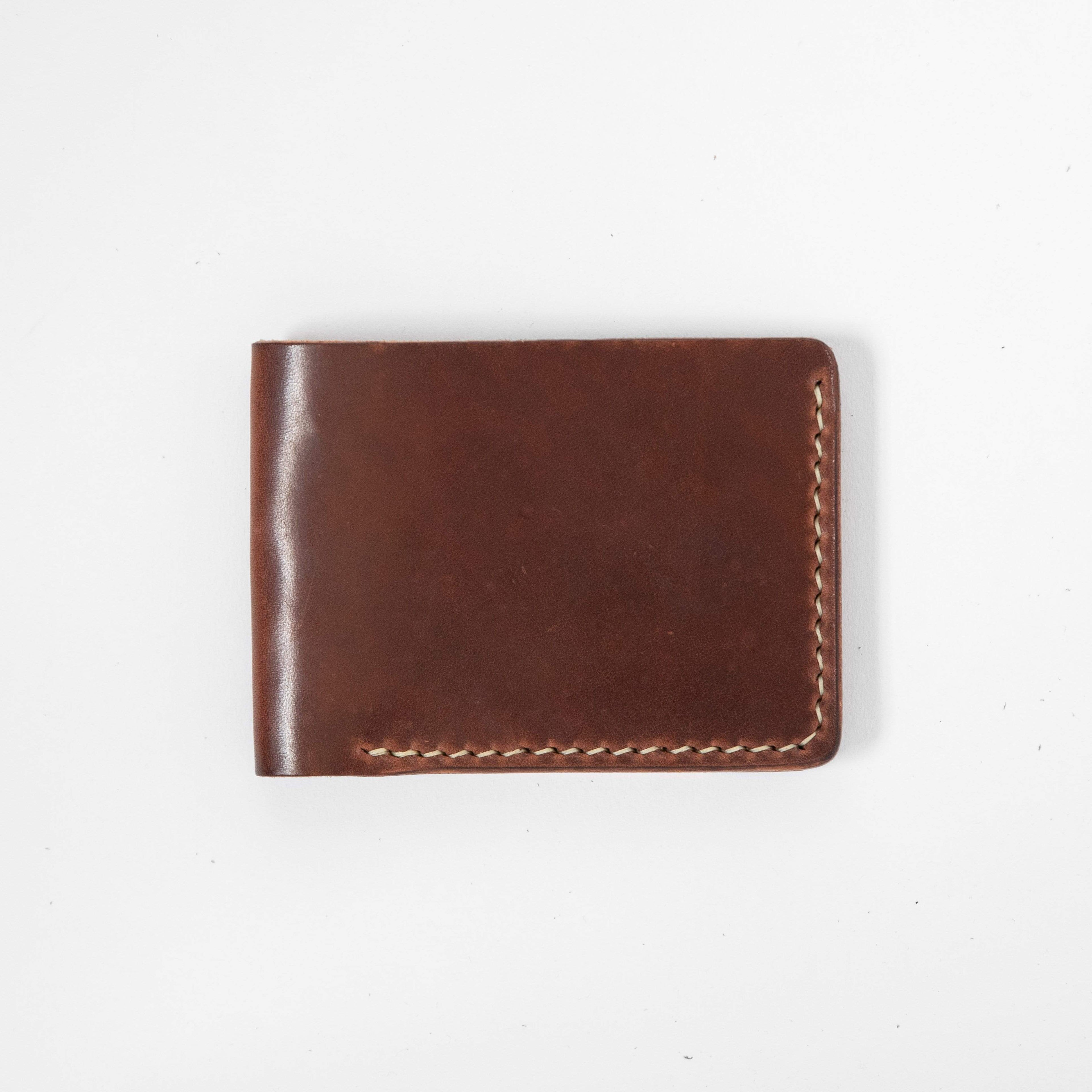 Medium Brown Billfold- leather billfold wallet - mens leather bifold wallet - KMM &amp; Co.