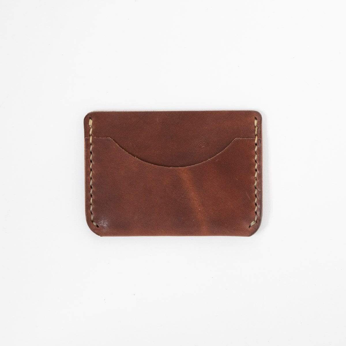Medium Brown Card Case- mens leather wallet - leather wallets for women - KMM &amp; Co.