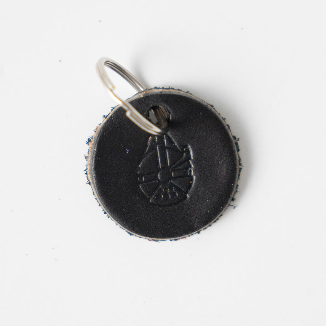 Millennium Falcon Circle Key Fob- leather keychain - leather key holder - leather key fob - KMM &amp; Co.
