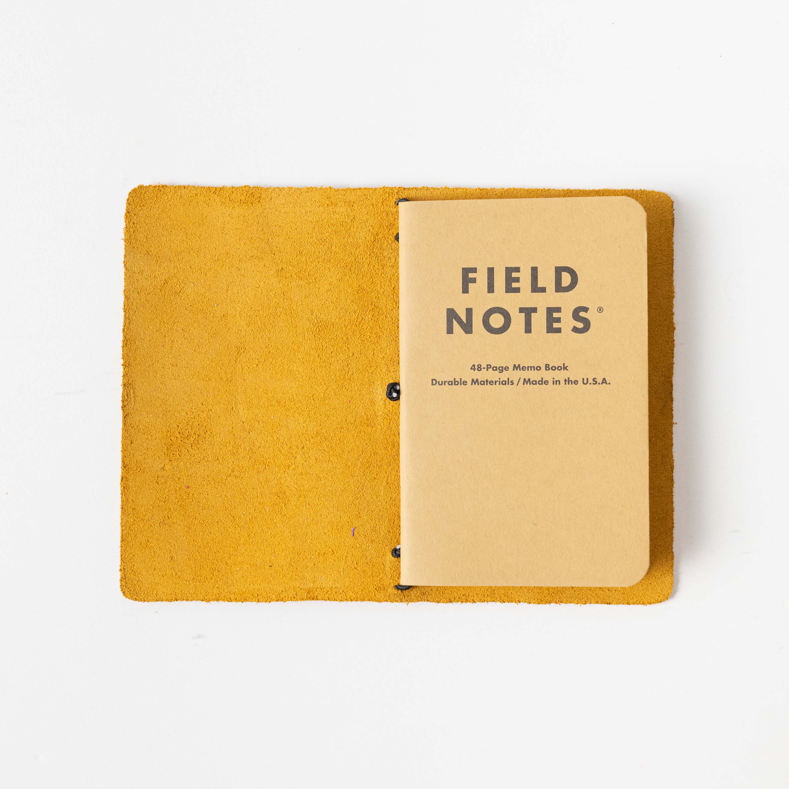 Mustard Travel Notebook- leather journal - leather notebook - KMM &amp; Co.