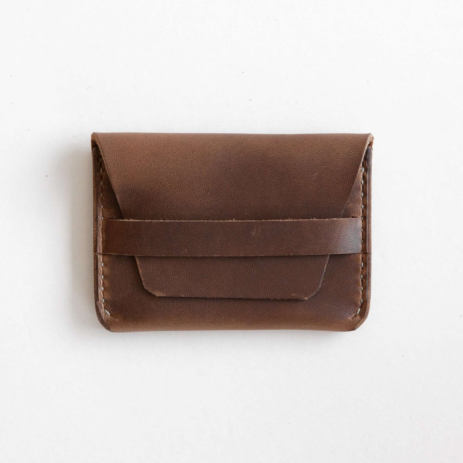 Natural Chromexcel Flap Wallet- mens leather wallet - handmade leather wallets at KMM &amp; Co.