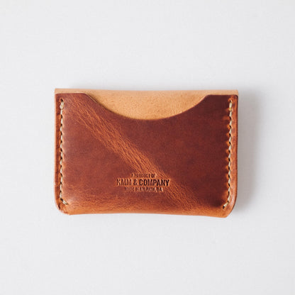 Natural/English Tan Dublin Flap Wallet- mens leather wallet - handmade leather wallets at KMM &amp; Co.