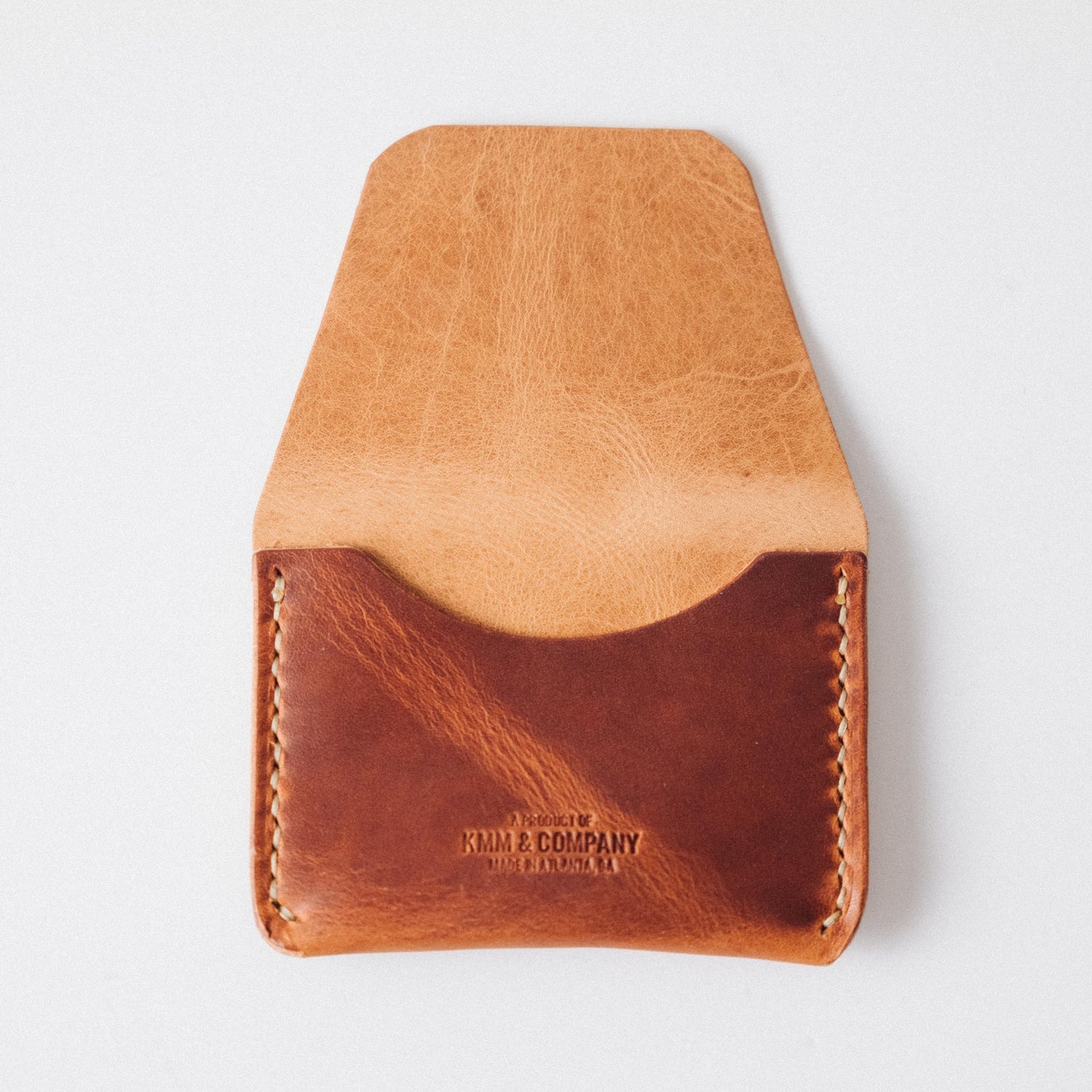 Natural/English Tan Dublin Flap Wallet- mens leather wallet - handmade leather wallets at KMM &amp; Co.