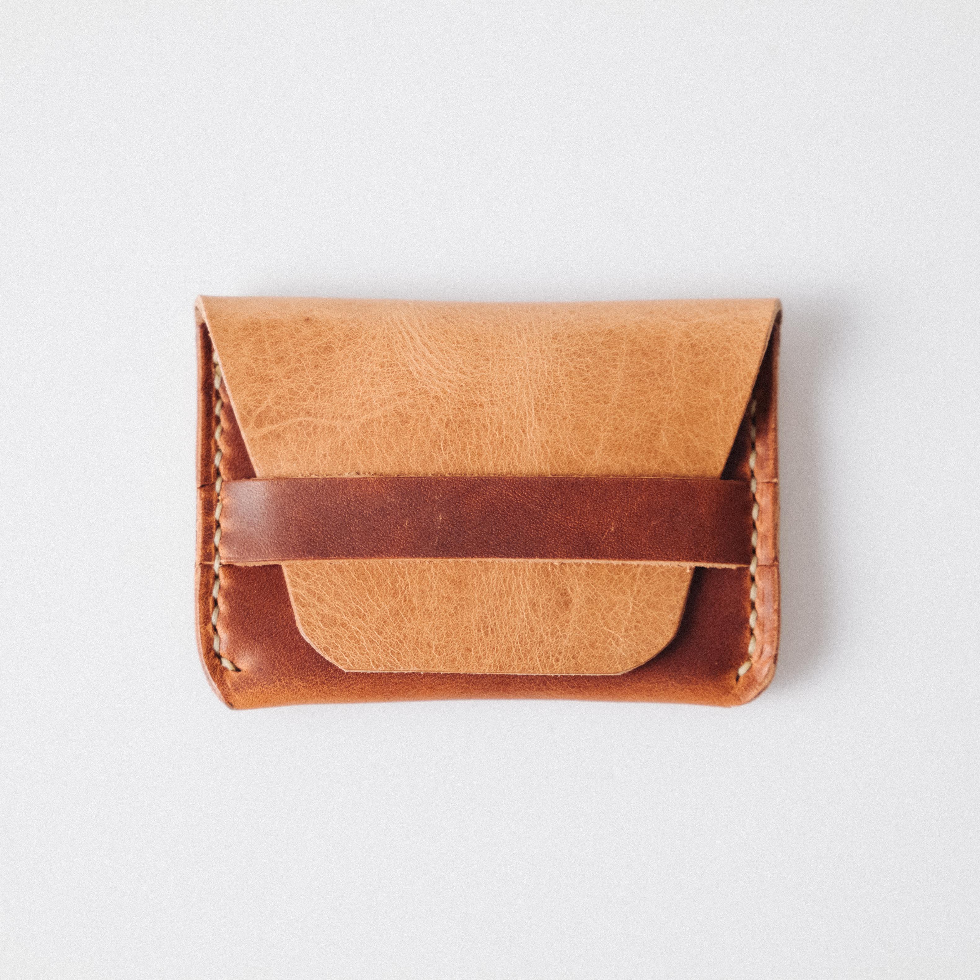 Natural/English Tan Dublin Flap Wallet- mens leather wallet - handmade leather wallets at KMM &amp; Co.