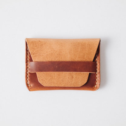 Natural/English Tan Dublin Flap Wallet- mens leather wallet - handmade leather wallets at KMM &amp; Co.