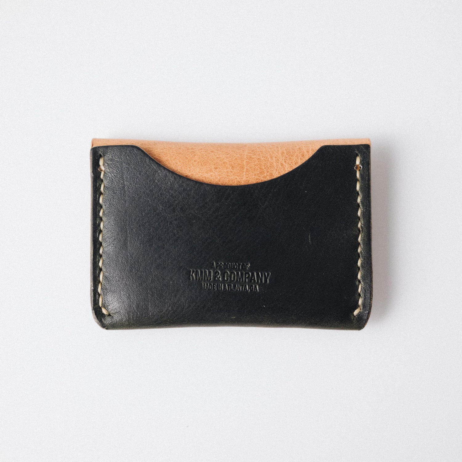 Natural/Green Dublin Flap Wallet- mens leather wallet - handmade leather wallets at KMM &amp; Co.