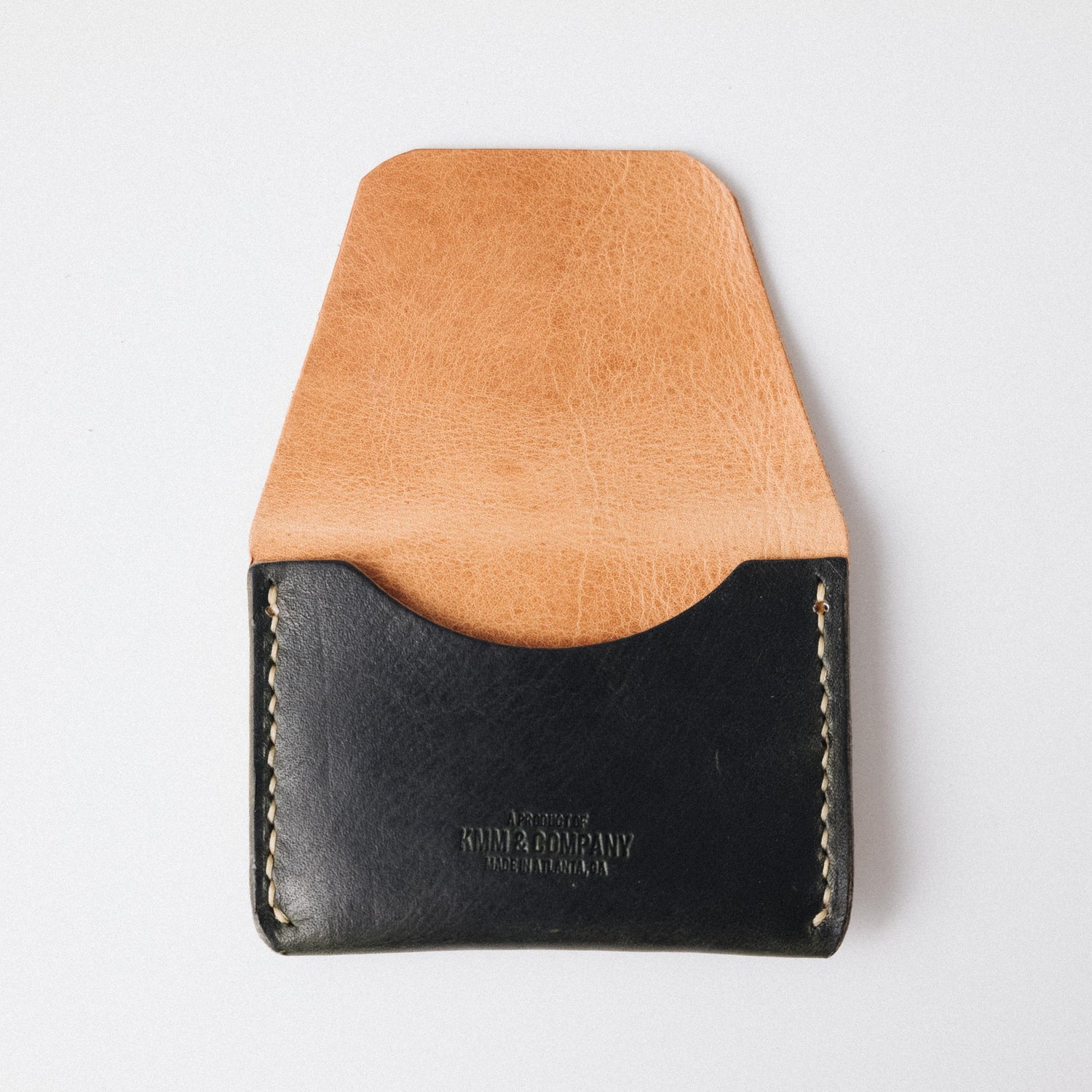 Natural/Green Dublin Flap Wallet- mens leather wallet - handmade leather wallets at KMM &amp; Co.