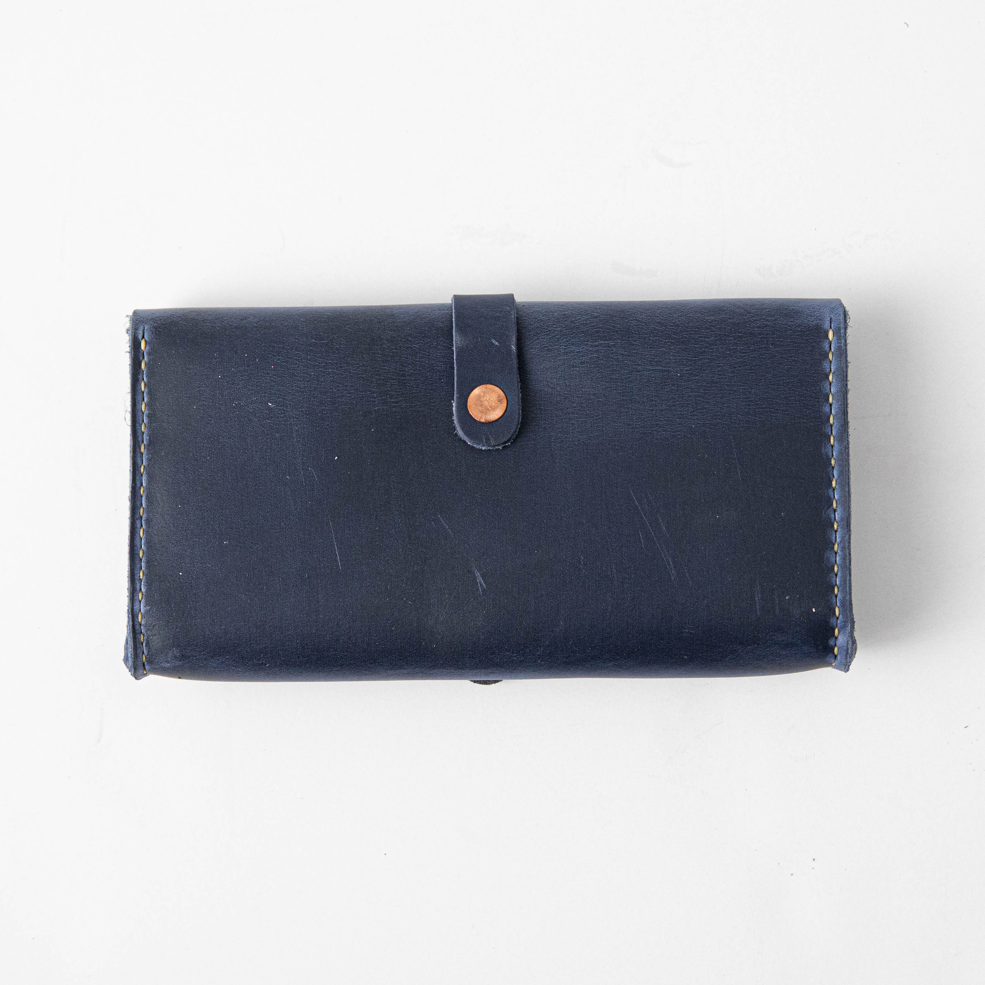 Navy Clutch Wallet- leather clutch bag - leather handmade bags - KMM &amp; Co.