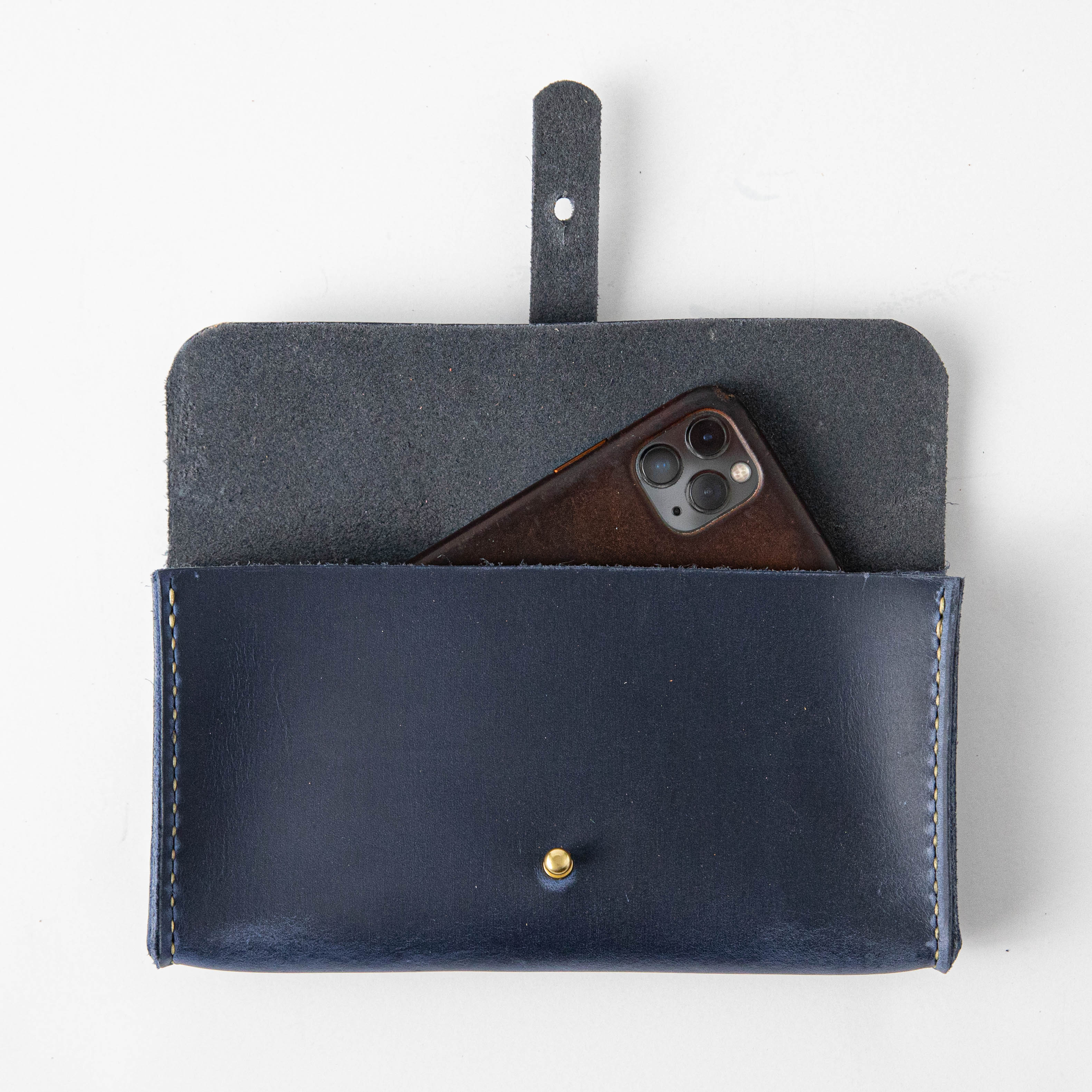 Wallets for Women: Navy Clutch Wallet | Leather clutch KMM & Co.