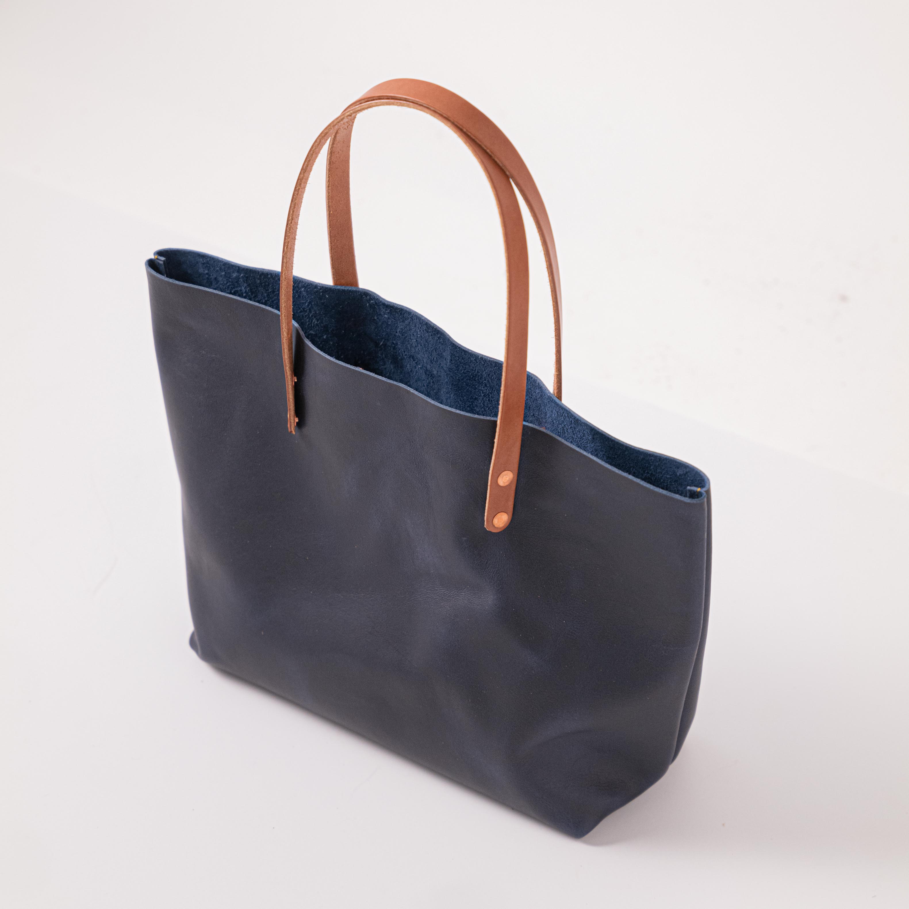 Navy Kodiak East West Tote- blue handbag handmade in America