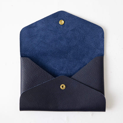 Navy Kodiak Envelope Clutch- leather clutch bag - handmade leather bags - KMM &amp; Co.