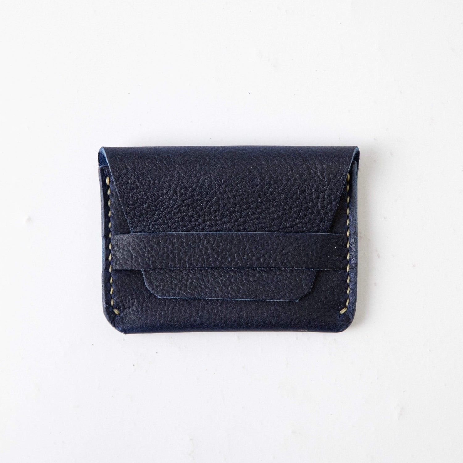 Navy Kodiak Flap Wallet- mens leather wallet - handmade leather wallets at KMM &amp; Co.