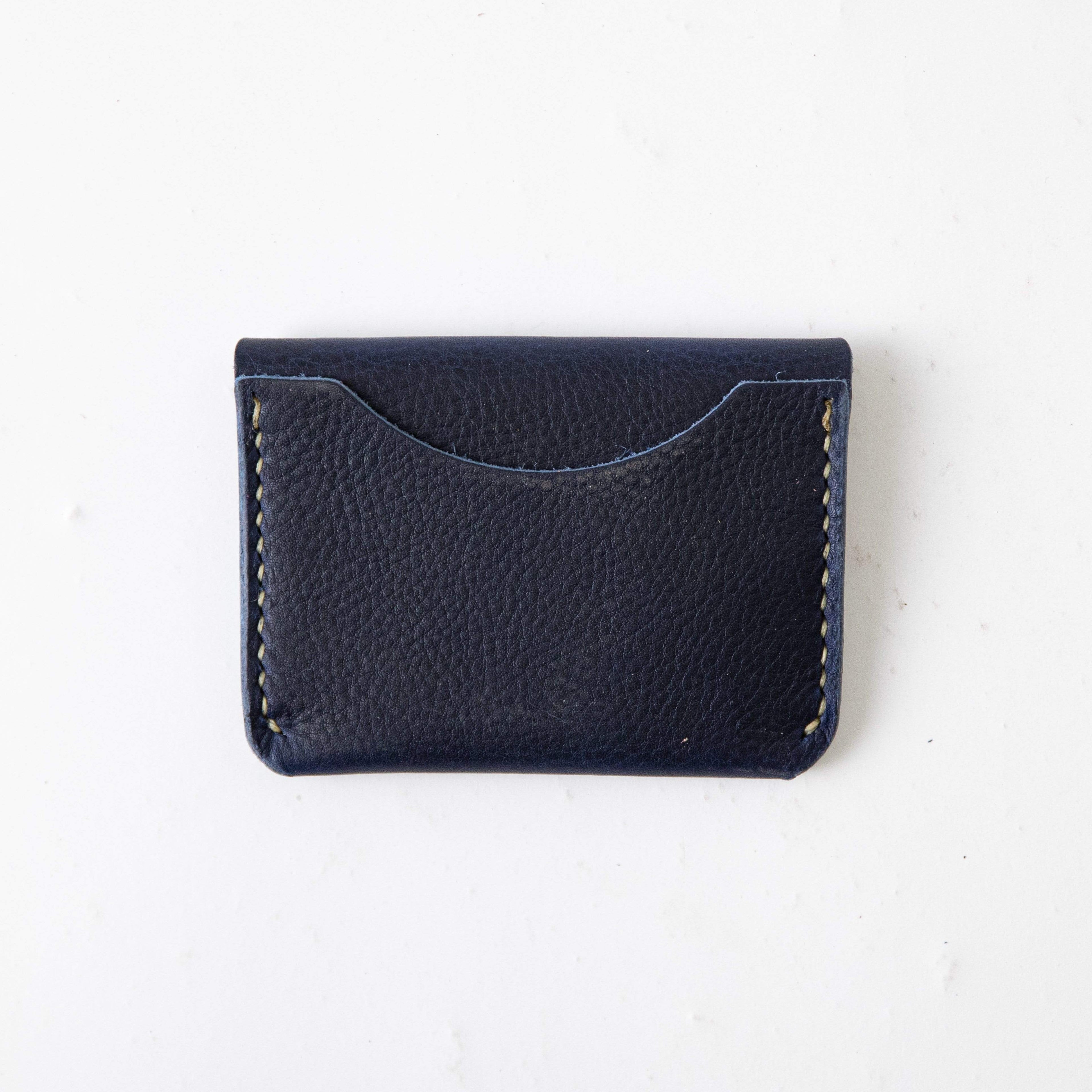 Navy Kodiak Flap Wallet- mens leather wallet - handmade leather wallets at KMM &amp; Co.