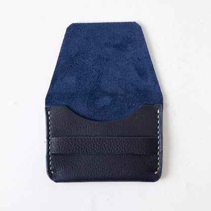 Navy Kodiak Flap Wallet- mens leather wallet - handmade leather wallets at KMM &amp; Co.