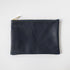 Navy Kodiak Medium Zip Pouch- leather zipper pouch - KMM & Co.