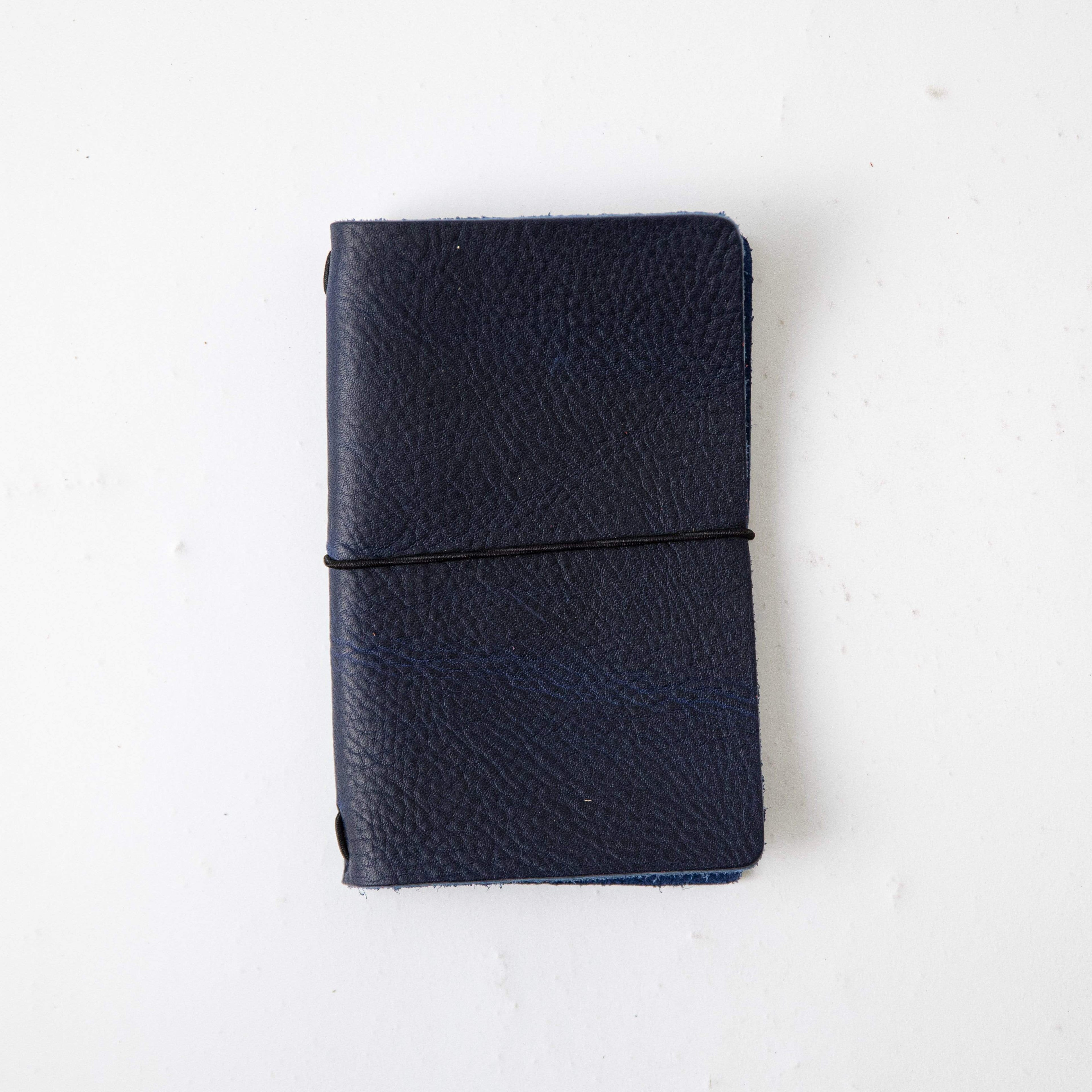 Navy Kodiak Travel Notebook- leather journal - leather notebook - KMM &amp; Co.