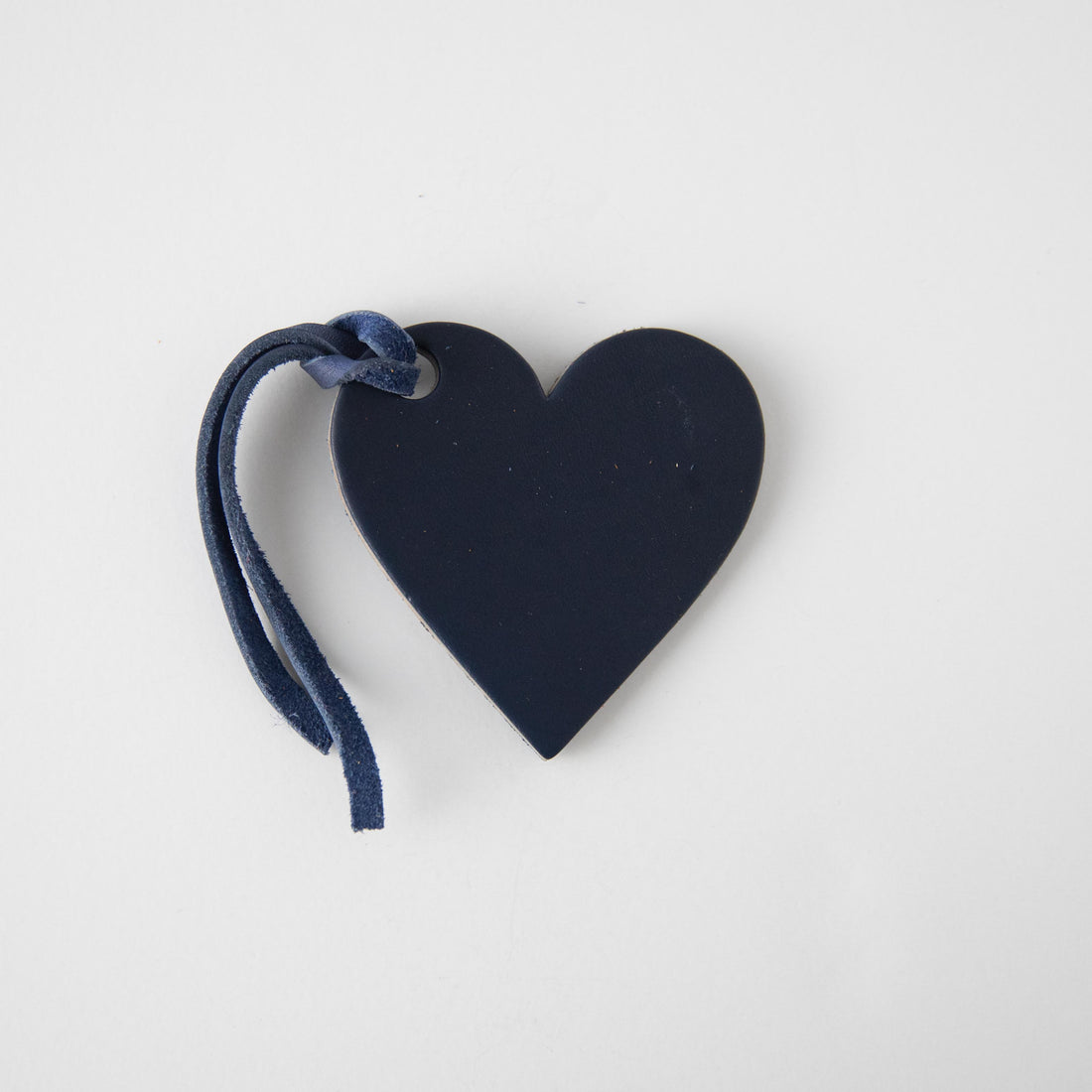 Navy Leather Heart Tag- personalized luggage tags - custom luggage tags - KMM &amp; Co.