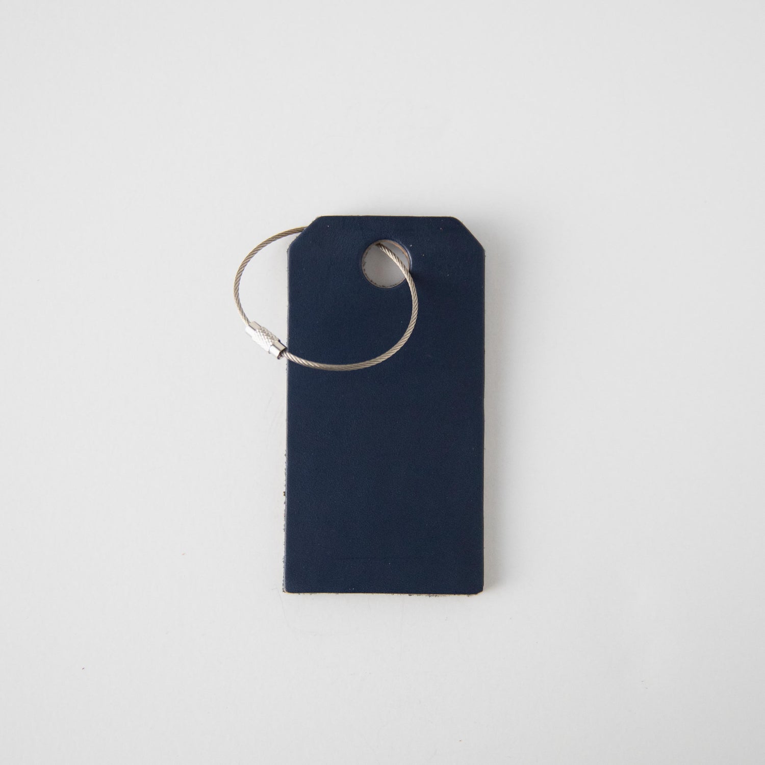 Navy Leather Tag- personalized luggage tags - custom luggage tags - KMM &amp; Co.
