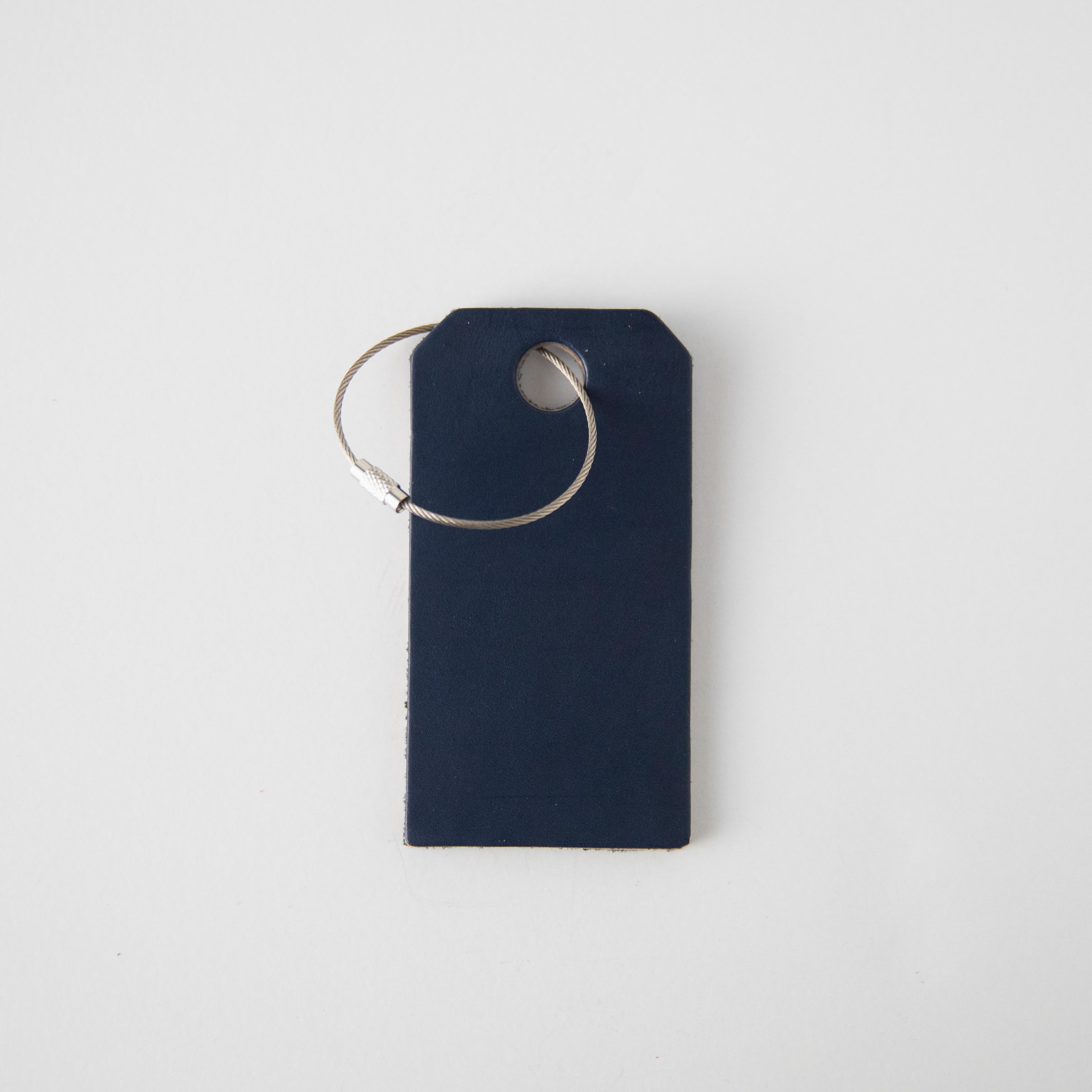 Navy Leather Tag- personalized luggage tags - custom luggage tags - KMM &amp; Co.