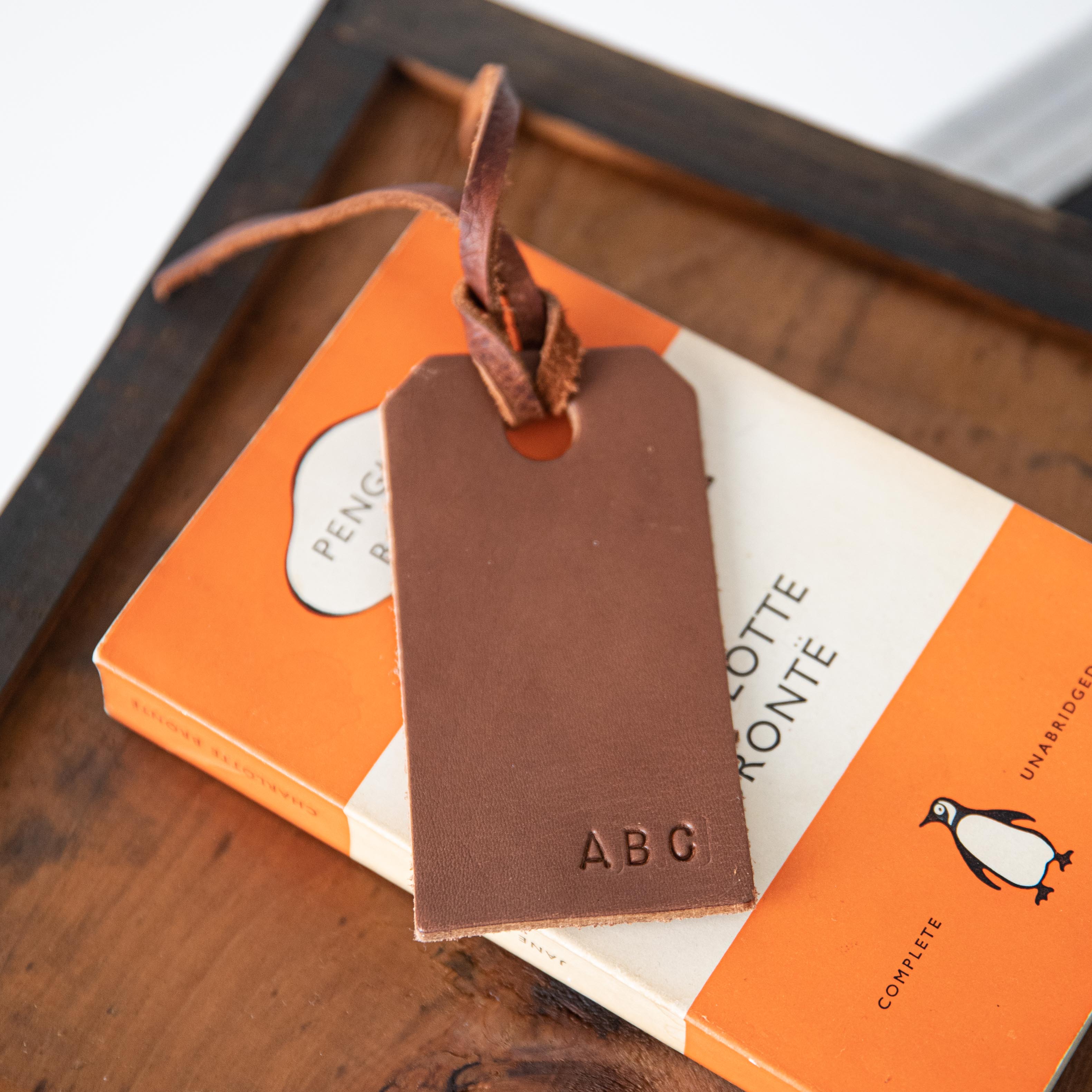 Navy Leather Tag- personalized luggage tags - custom luggage tags - KMM &amp; Co.