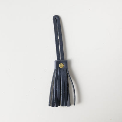 Navy Leather Tassel- leather tassel keychain - KMM &amp; Co.