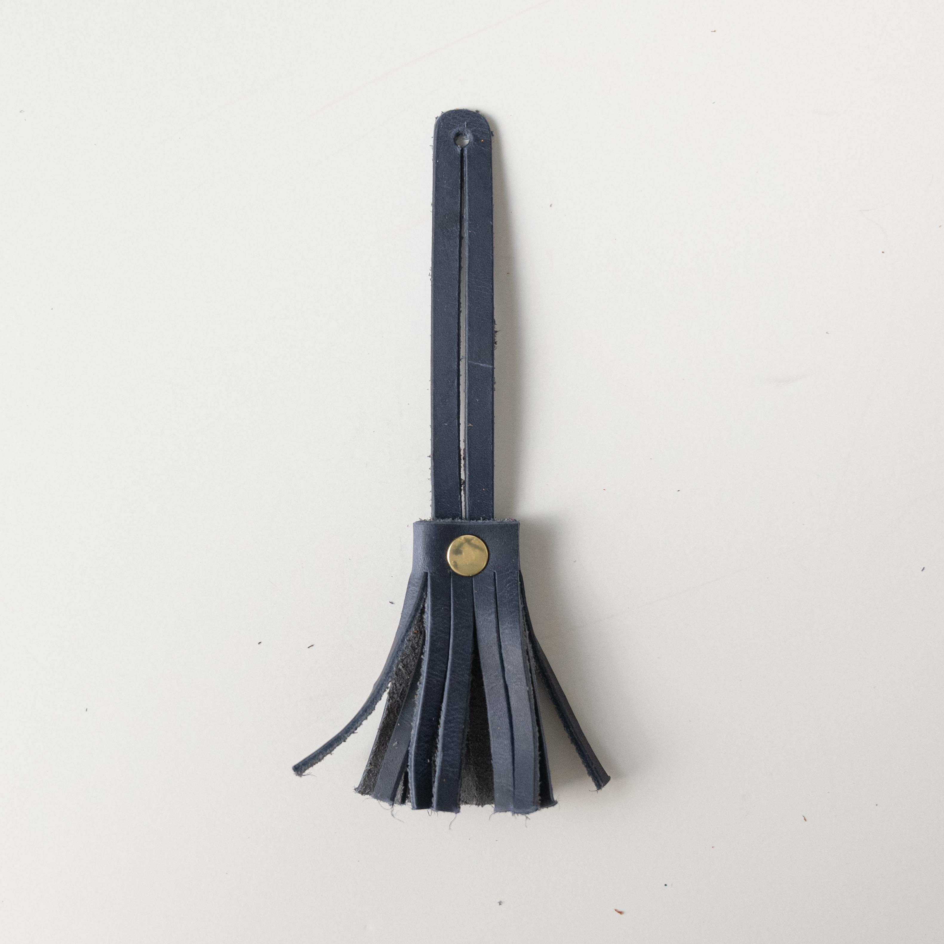 Navy Mini Tassel- leather tassel keychain - KMM &amp; Co.