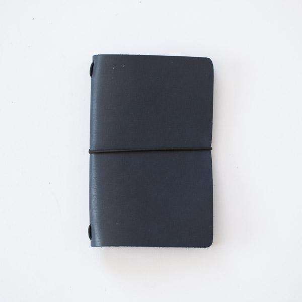 Navy Travel Notebook- leather journal - leather notebook - KMM &amp; Co.