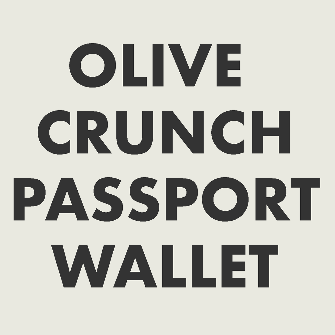 Olive Crunch Passport Wallet