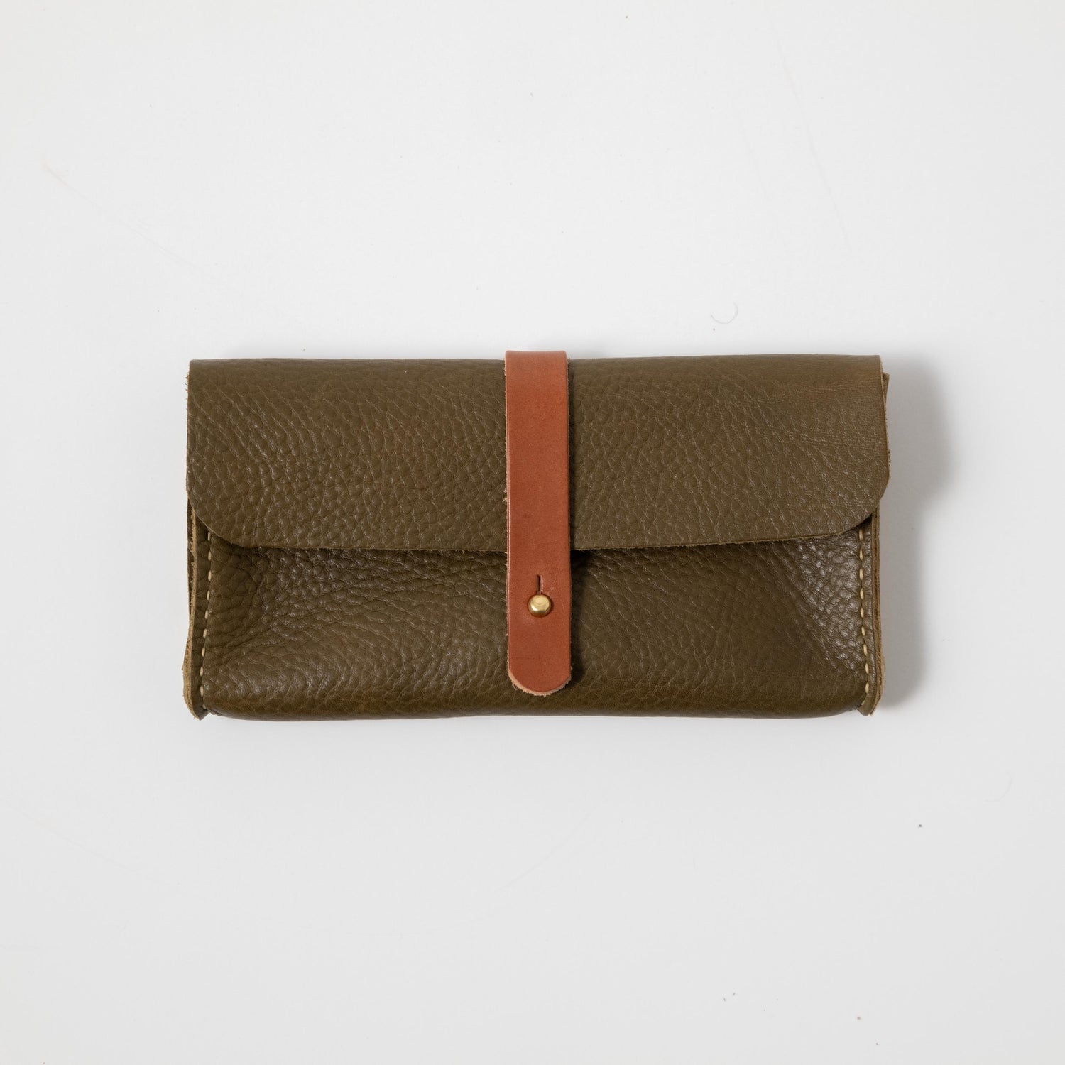 Olive Cypress Clutch Wallet- leather clutch bag - leather handmade bags - KMM &amp; Co.