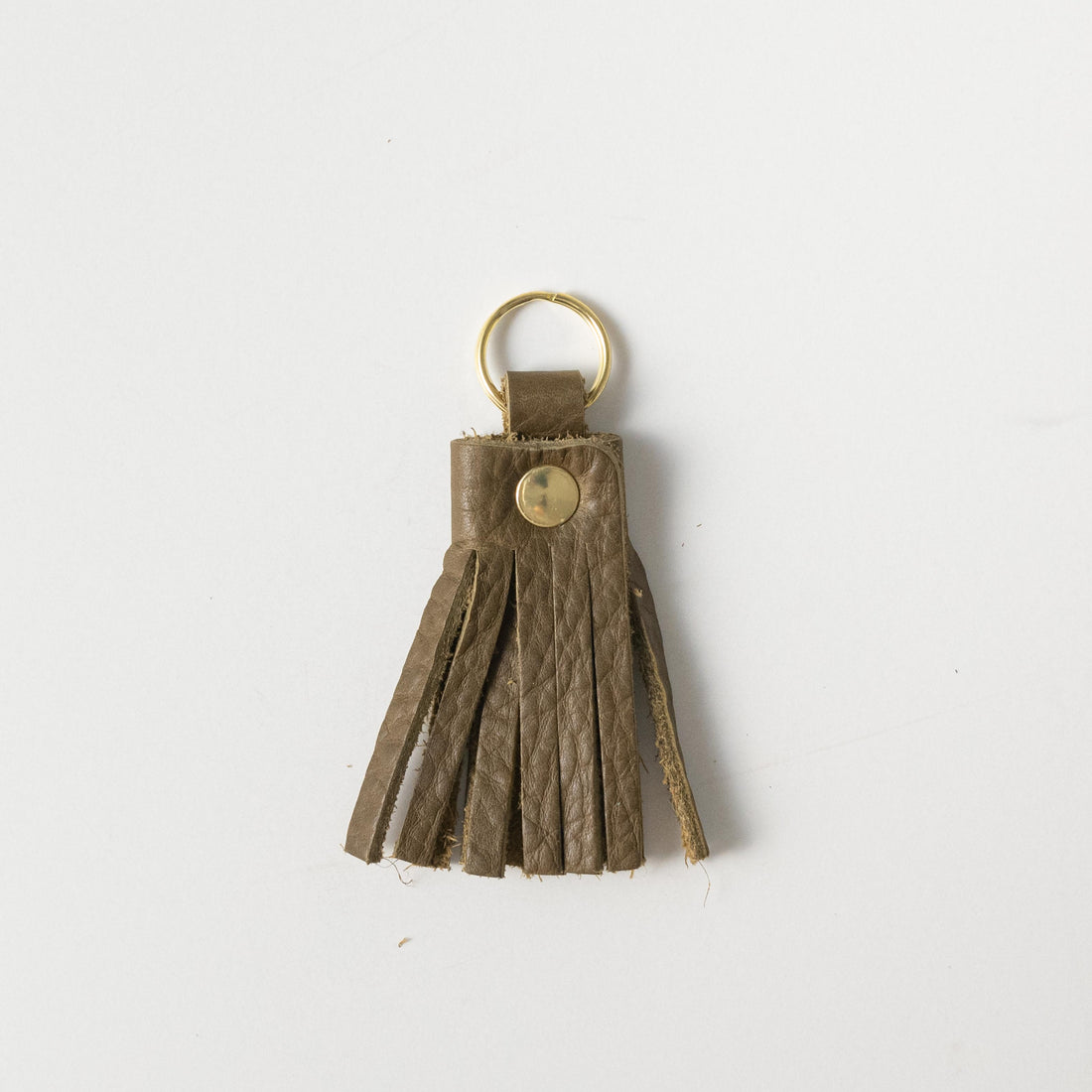 Olive Cypress Tassel Keychain- leather tassel keychain - KMM &amp; Co.