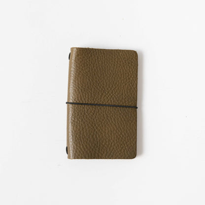 Olive Cypress Travel Notebook- leather journal - leather notebook - KMM &amp; Co.